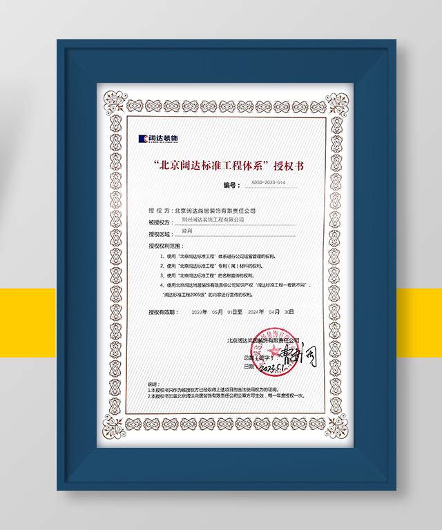 闊達(dá)授權(quán)證書